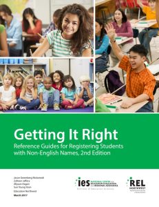 Cover of Getting it Right guide - collage of classrooms and students with text and logos