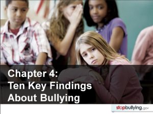 Slide from training presentation - image with female students bullying another female student